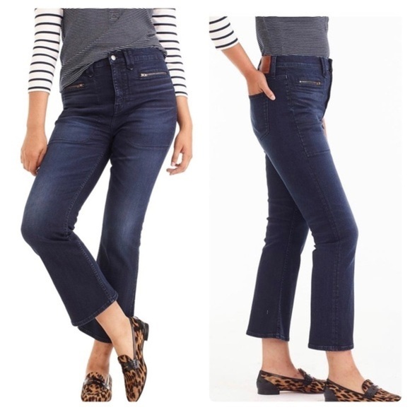 NWT J. Crew Point Sur Zip Pocket Demi Bootcut Jeans - Picture 1 of 9